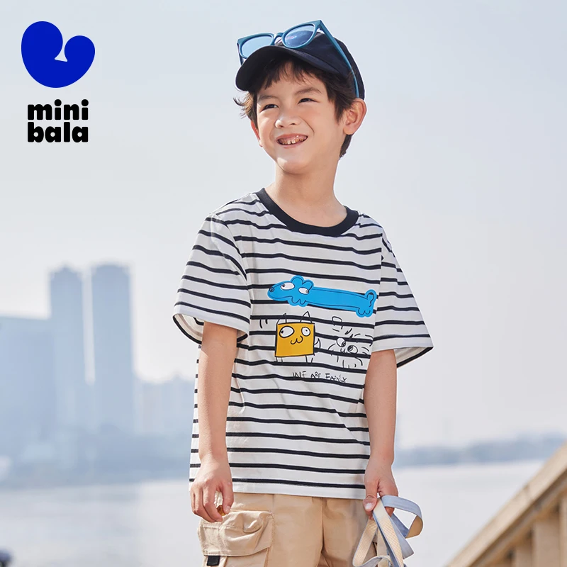 Mini Bala Kids Cooling and Antibacterial T-Shirt Summer New Moisture-Wicking and Quick-Dry Top