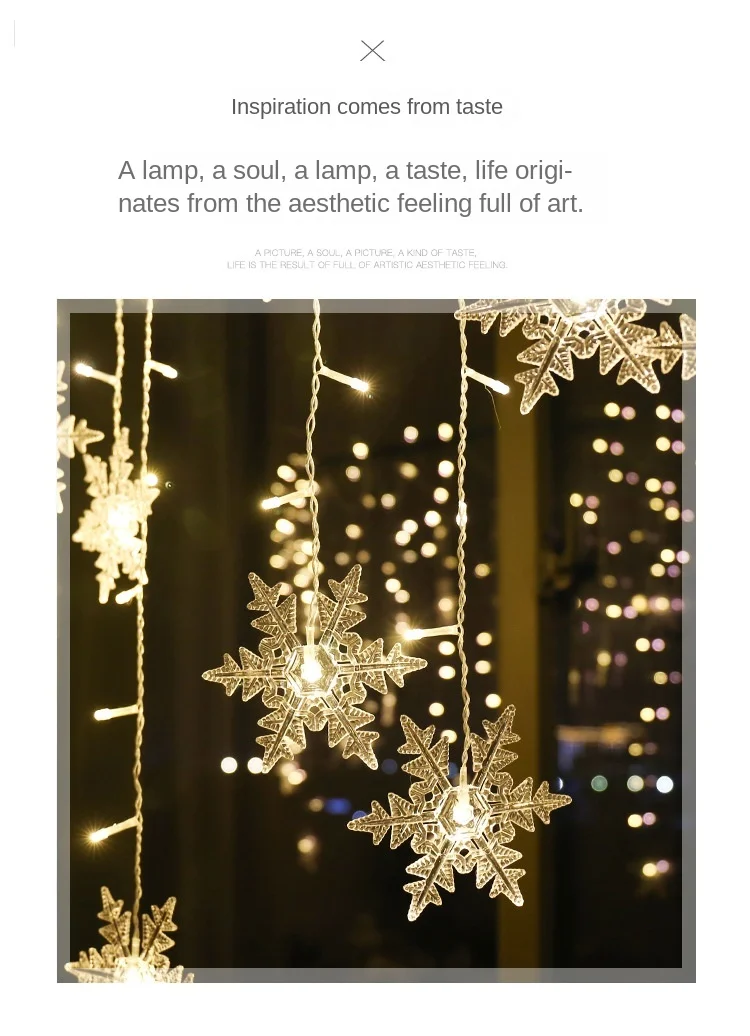 3.5M Christmas Lights LED Fairy String Lights Snowflake Curtain Garland Waterproof For Holiday Party Xmas Decoration 2026