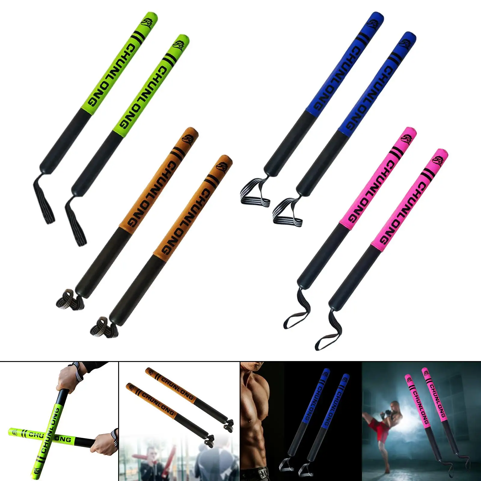 Leather Boxing Training Sticks with Punching Pads for MMA Muay Thai Sparring Focus Speed Defense Coach Equipment