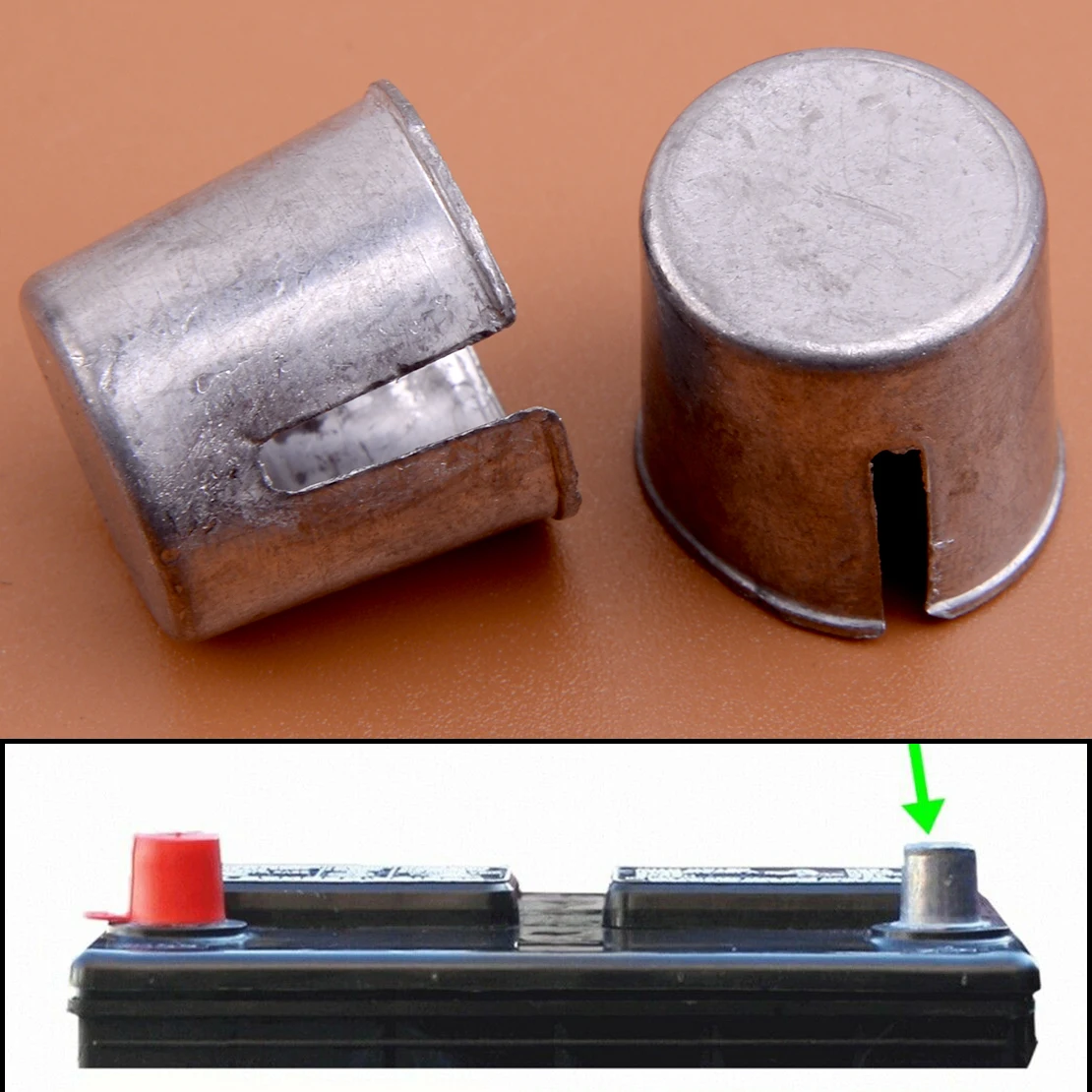 2pcs Universal Car Battery Post Lead Shim for Repairing Worn Down Battery Posts to the Correct Size Accessories