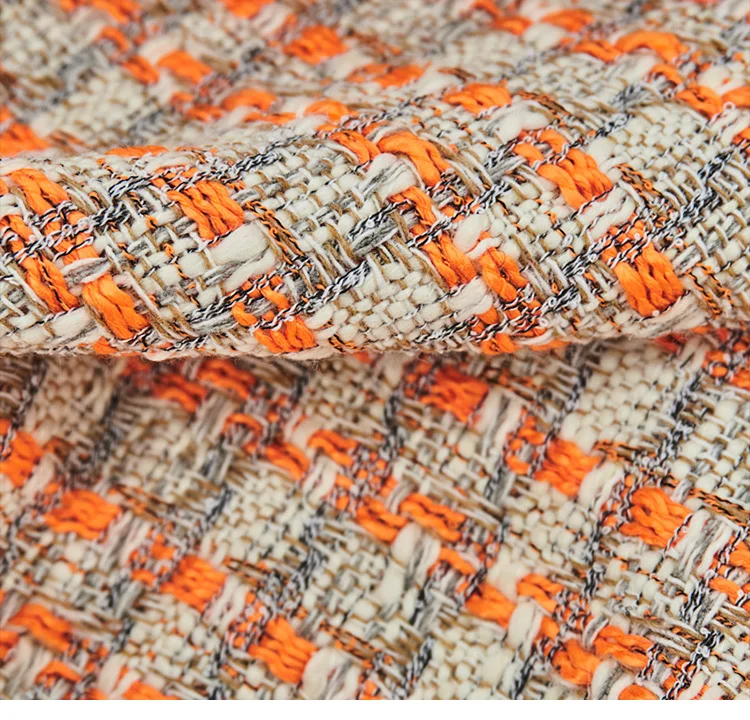 Tweed Fabric By The Meter for Coats Clothing Skirts Vest Bags Sewing Plaid Coarse Textile Fashion Winter Thickened Winter Drape