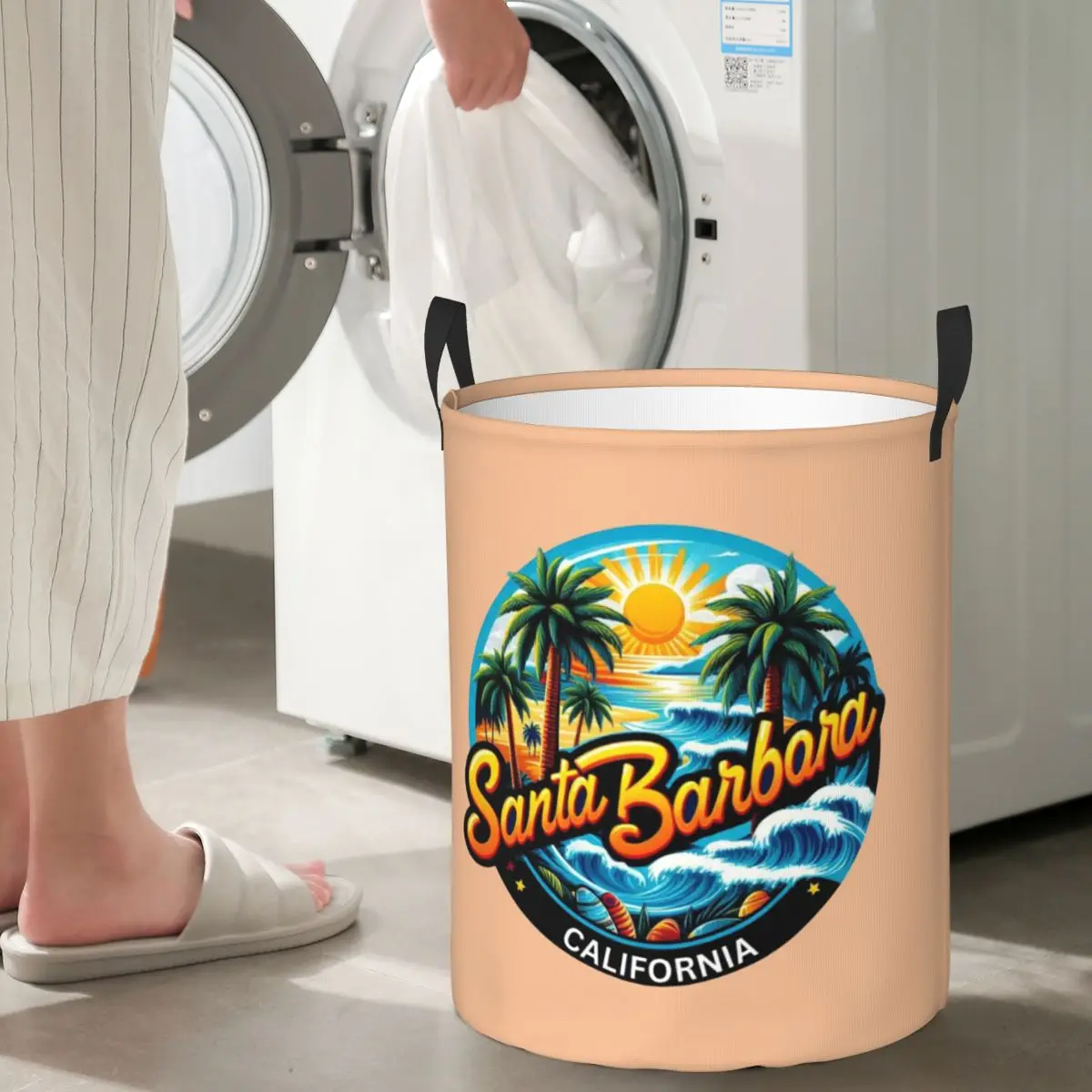 

Санта Барбара Калифорния США Складные корзины для белья Корзина для хранения грязной одежды и игрушек Домашняя сумка-органайзер