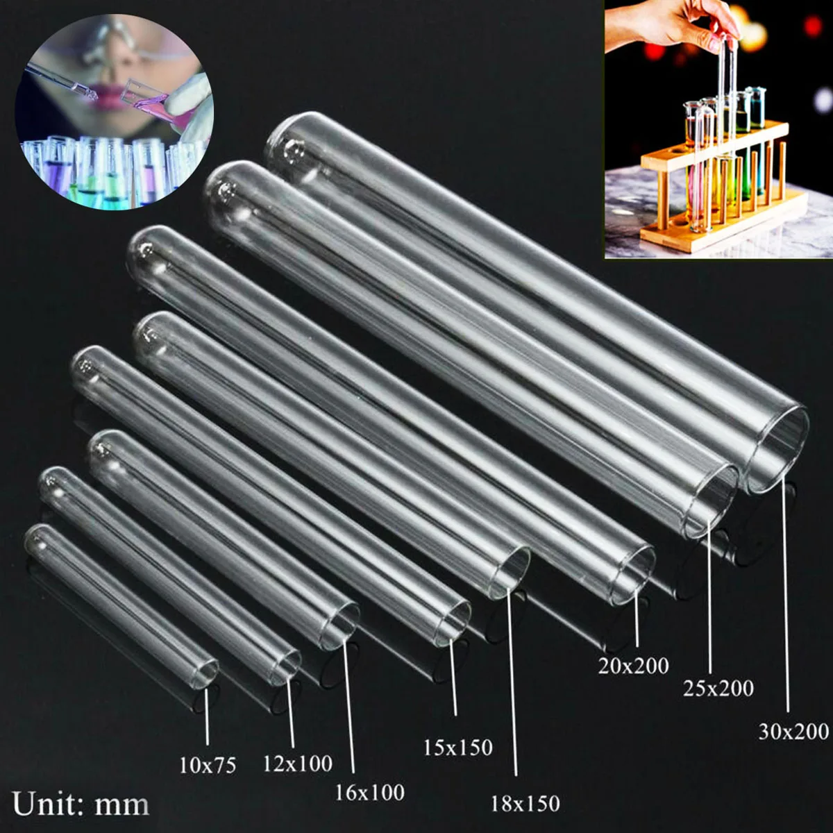 10pcs borosilicate round bottom test tubes clear glass test tubes for experiments decoration plant propagation and holiday gifts