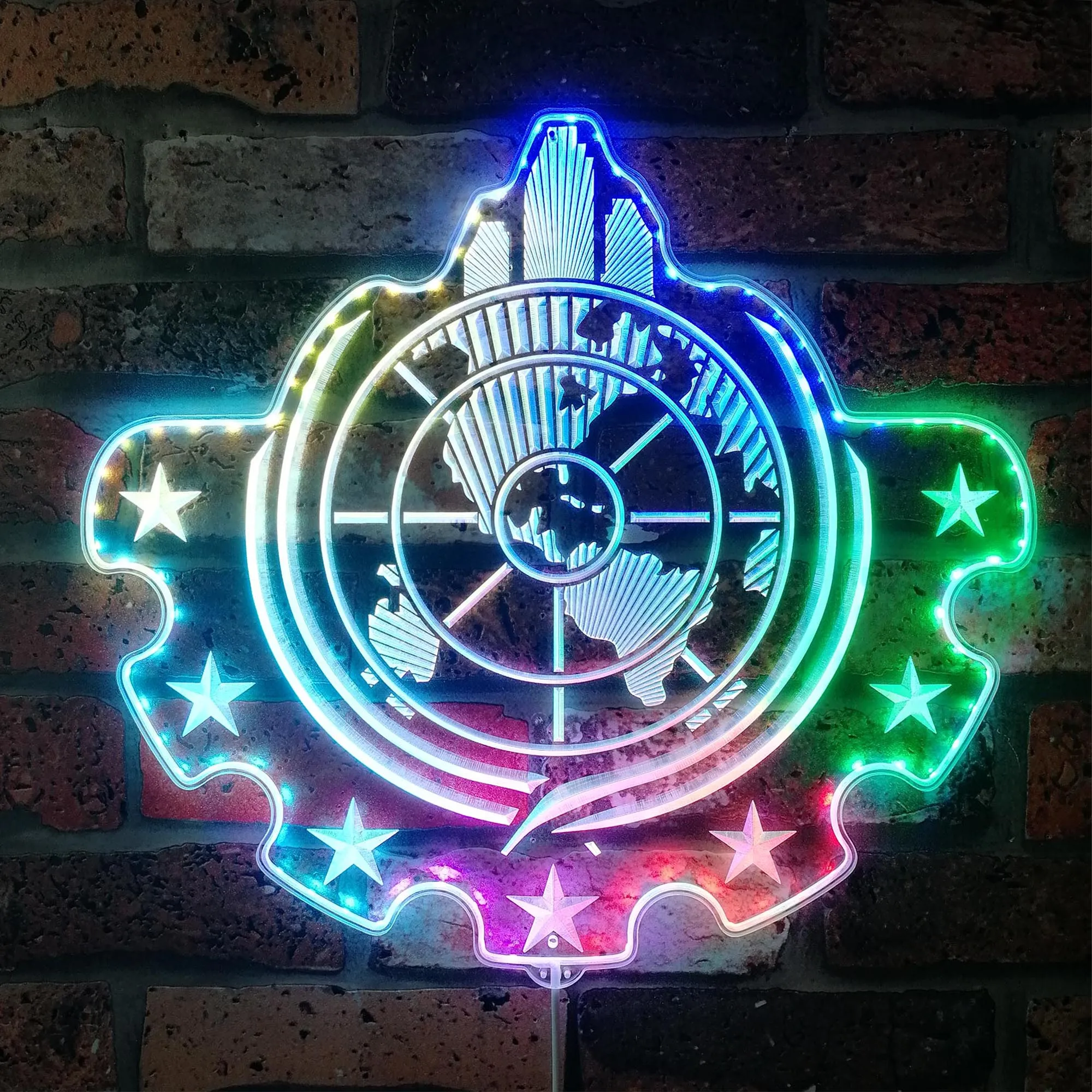 Helldivers Super Earth Neon RGB Edge Lit LED Sign, Game Room Decor, Gaming Night Light