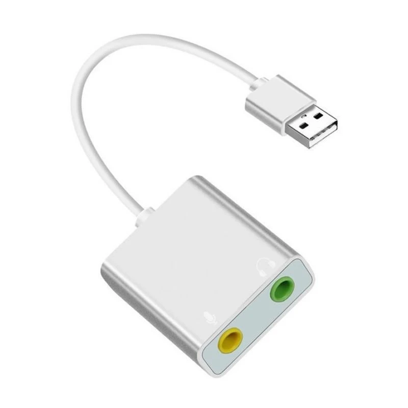

652F USB External Stereo Sound Card USB Sound Adapter USB to 3.5mm Microphones Speaker Sound Interfaces for PC Laptop
