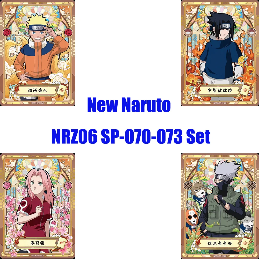 Kayou Naruto Card Anime Card New Process SP070-073 Series Full Set Uzimaki Sasuke Sakura Kakashi Collectible Flash Card Toy Gift