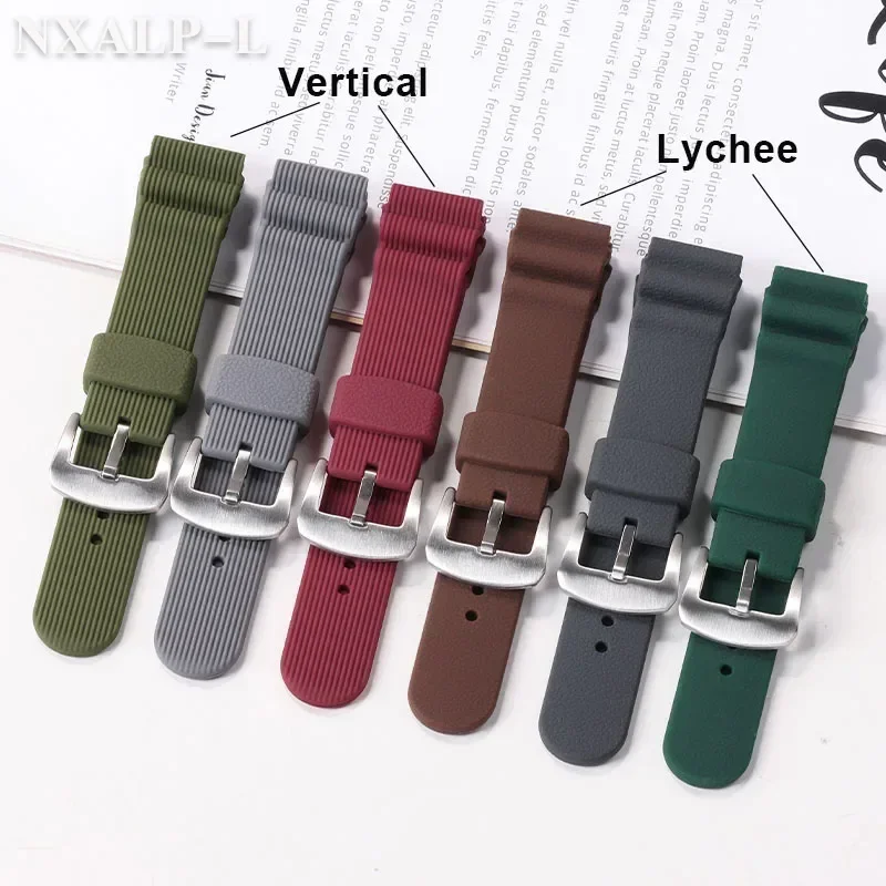 22mm Rubber Silicone Watch Band for Seiko No. 5 SKX009 Prospex Water Ghost Canned Men's Sport Waterproof Wristband Accessories