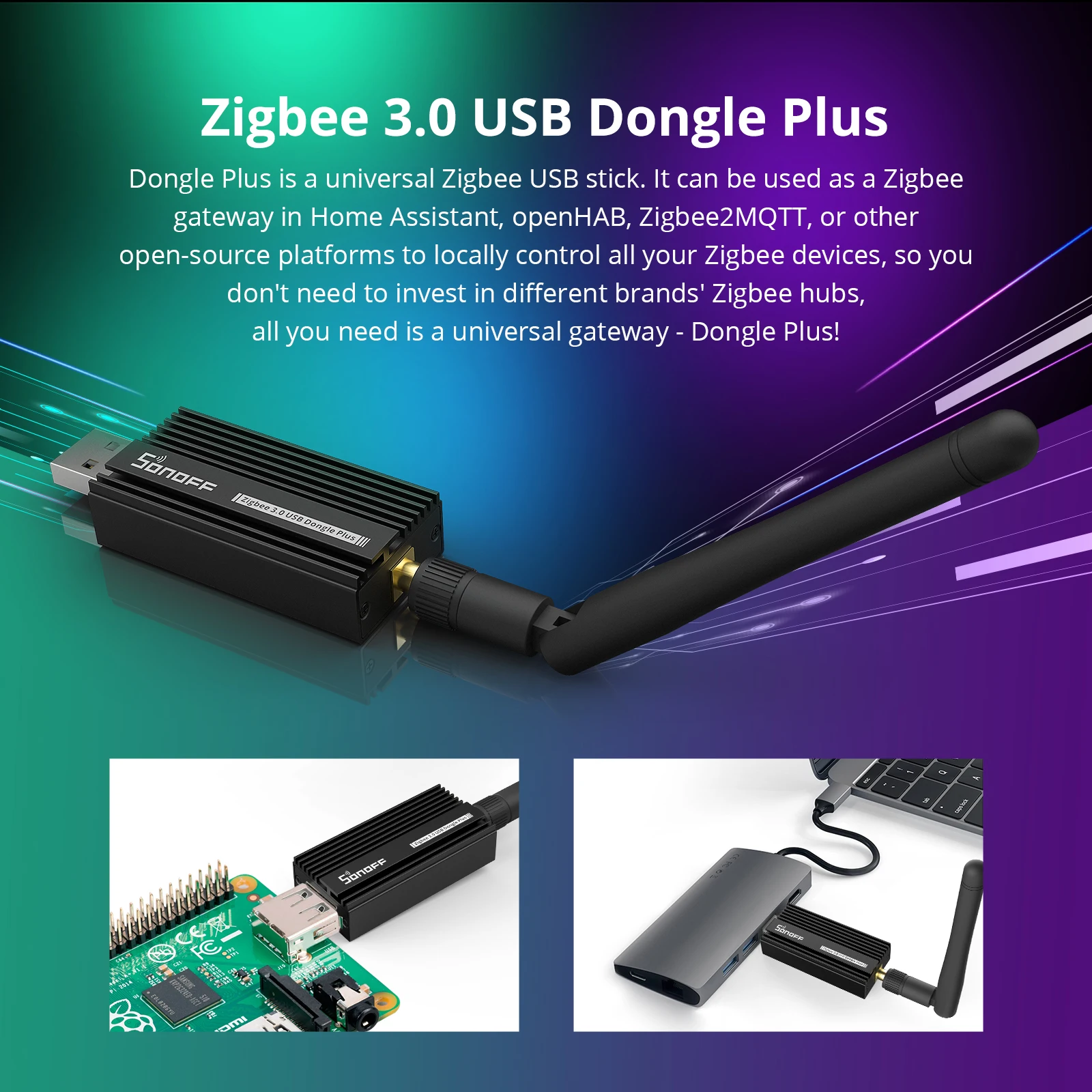 SONOFF ZBDongle-E Zigbee 3.0 USB Dongle Plus Smart Home ZigBee Wireless Gateway Support Home Assistant ZHA openHAB Zigbee2MQTT