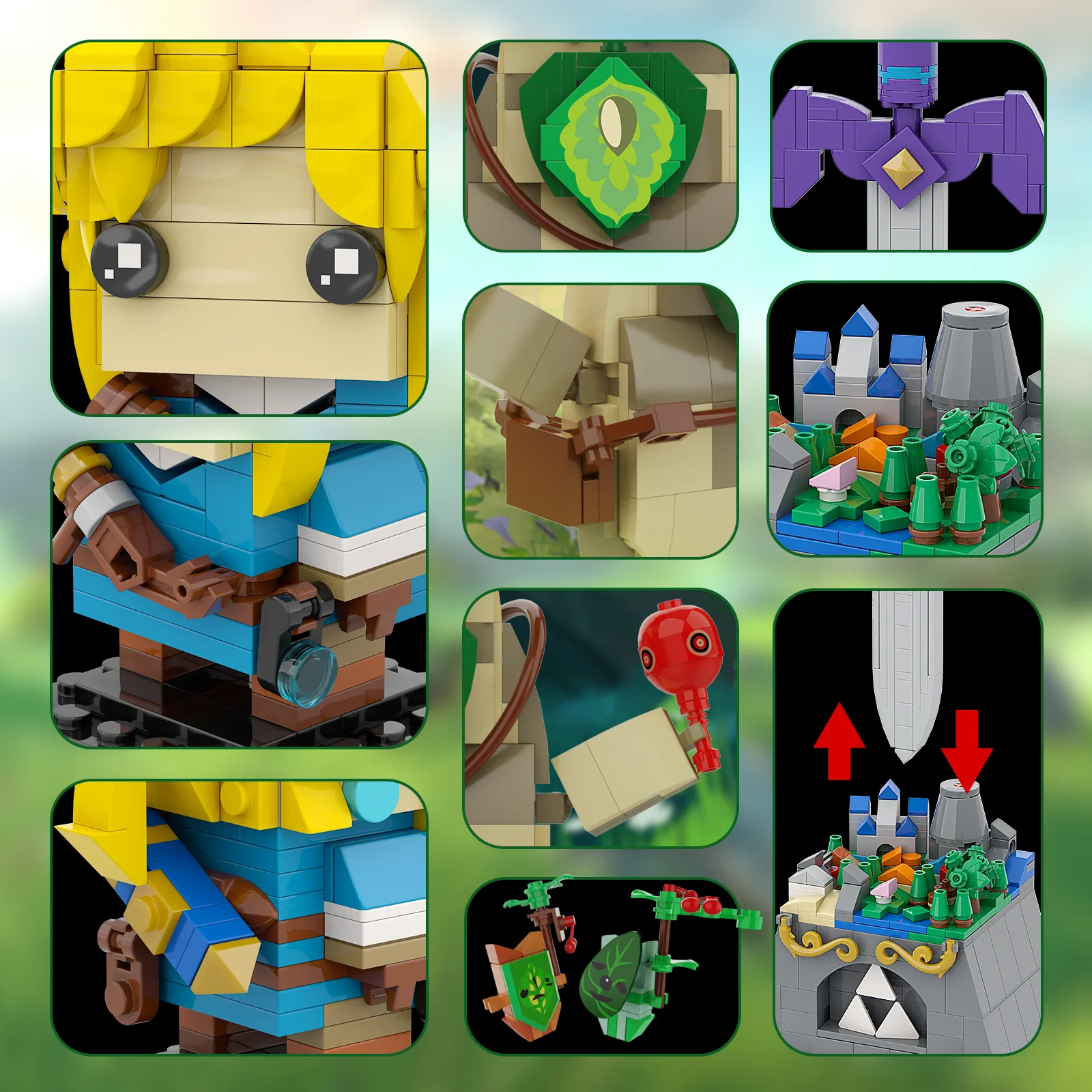 Ensembles de blocs de construction Link & Master Sword pour adultes et enfants, kit de construction Link, figurine Ocarina of Time, série de jeux