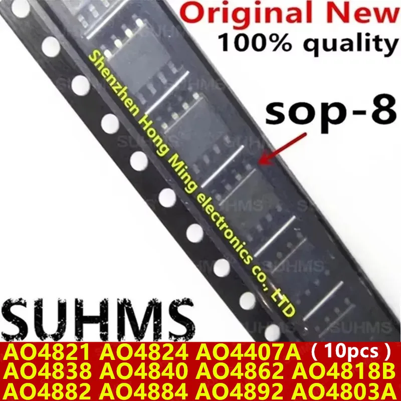 (10 stuk) 100% Nieuwe AO4821 AO4824 AO4838 AO4840 AO4862 AO4882 AO4884 AO4892 AO4803A AO4818B sop-8 Chipset