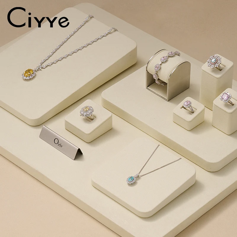 Ciyye Microfiber Jewelry Display Props Necklace Jewelry Show Support Ring Bracelet Pendant Jade Show Shop Window Display Stand