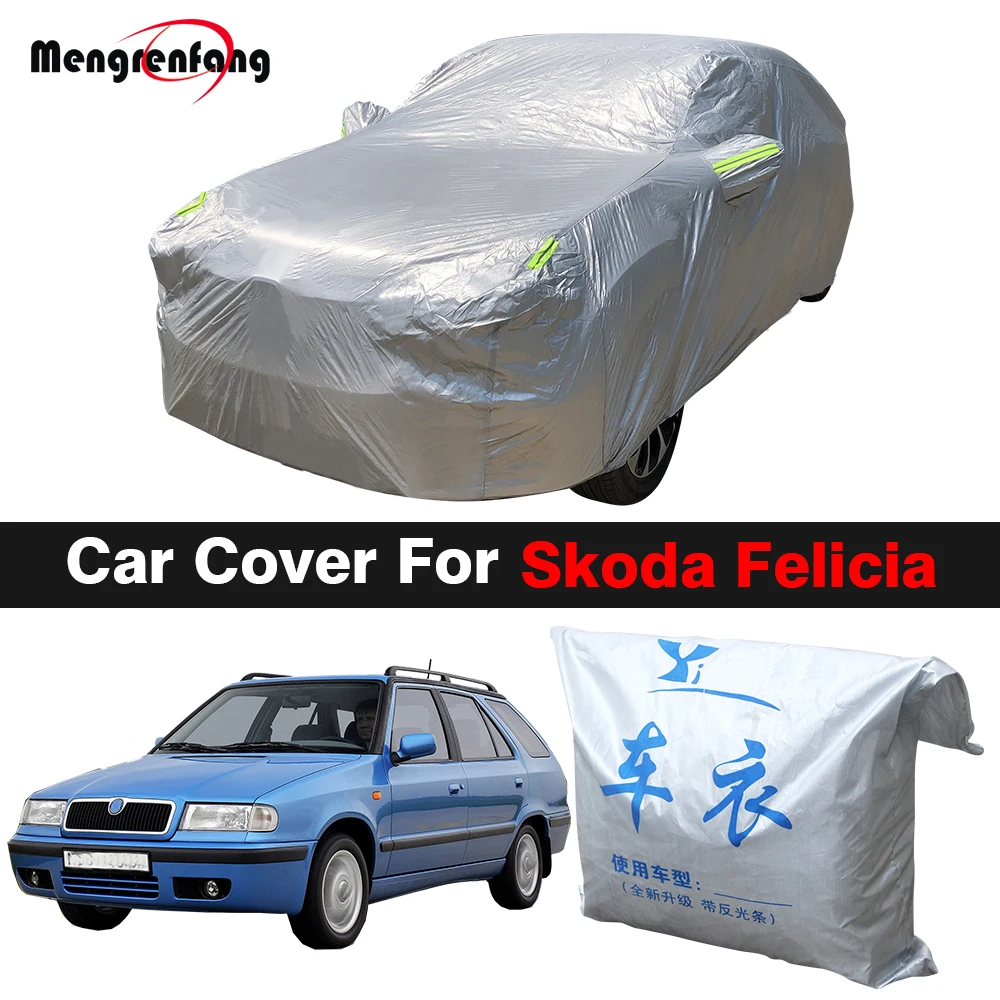 

Car Cover Outdoor Auto Anti-UV Sun Shade Snow Rain Wind Protect Cover All Weather Suitable For Skoda Felicia