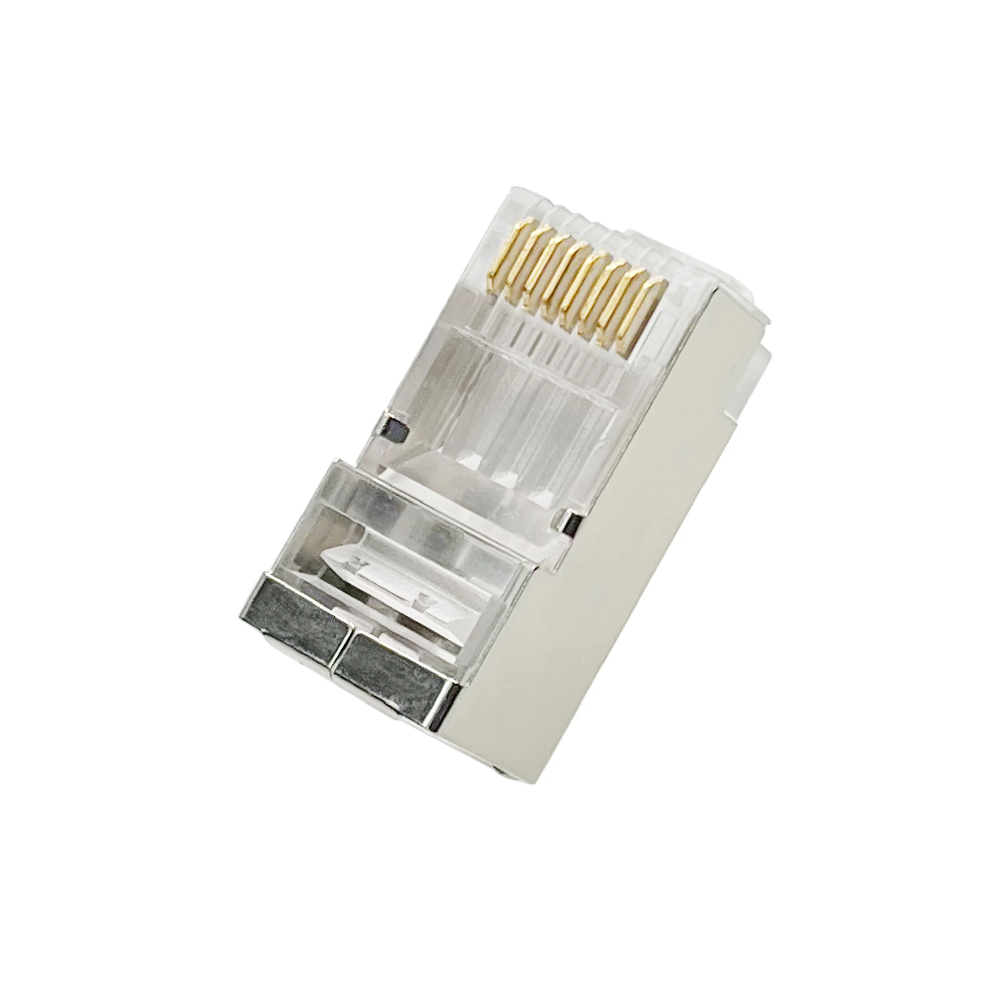 COMNEN 1-200pcs RJ45 Connectors Cat5E/6 Pass Through Modular Plug Crimp Cable Plug 1.0/1.1mm Hole End Gold-Plated 8P8C Crimp