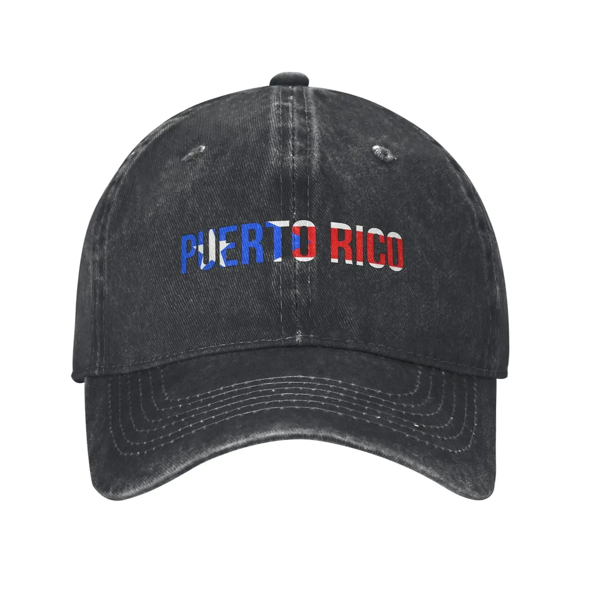 New Puerto Rico Flag Map Unisex Baseball Cap  Distressed Washed Caps Hat Casual Outdoor Running Golf Adjustable Snapback Cap