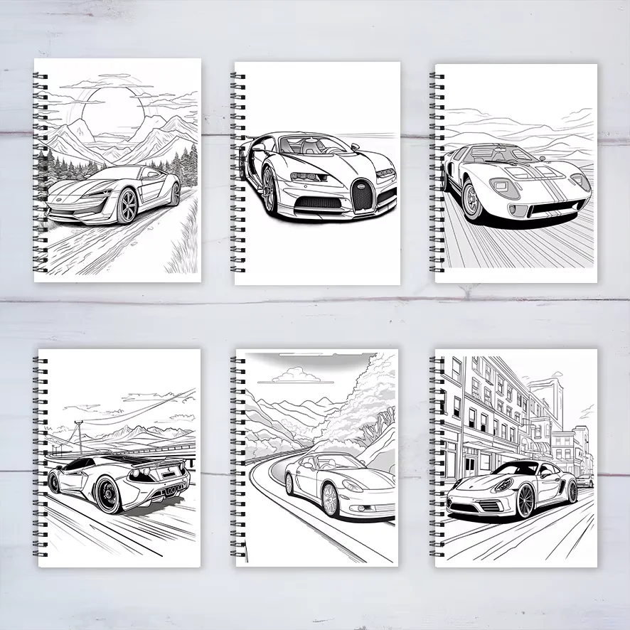 Libro para colorear Racing para adultos - Libro para colorear de 8,3 x 11,2 pulgadas y 22 páginas - Ayuda a reducir el estrés y aliviar las emociones