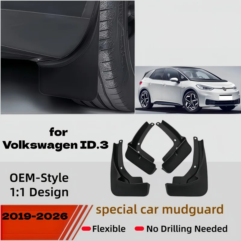 Mudguards Fender Mud Guard Flap Car Flaps for Volkswagen ID.3 VW ID3 ID 3 2019 2020 2021 2022 2023 2024 - 2026 Car accessoires