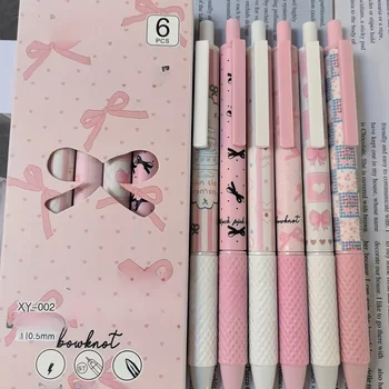 6-Piece Pink Bow 0.5mm Retractable Gel Pens 1