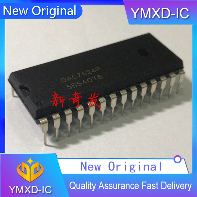 1Pcs/Lot New Original  Dac7624p Dip28 12-Bit Four-Way Voltage Output Digital Analog Converter Original Authentic