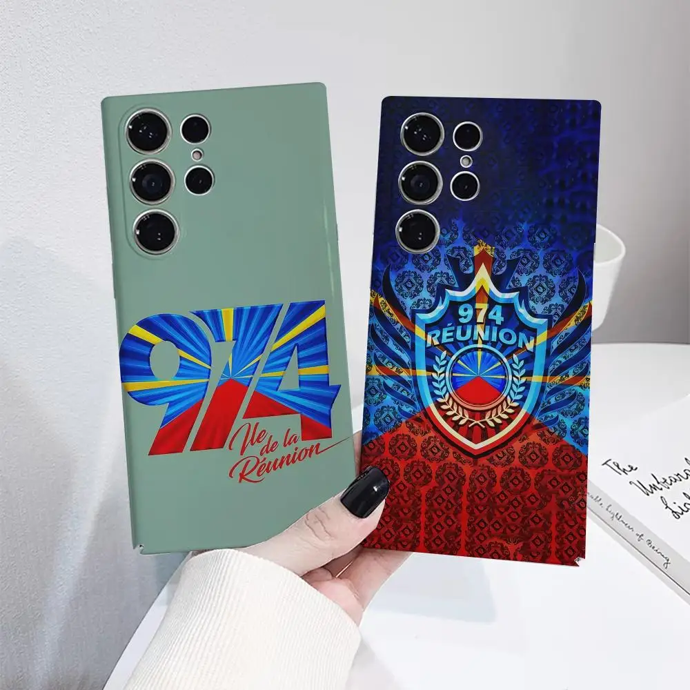 

974 Reunion Island Logo Phone Case For Samsung S25 Film Shell GalaxyS24Ultra 23plus S22 21 A56 36 26 16 Luxury Cover
