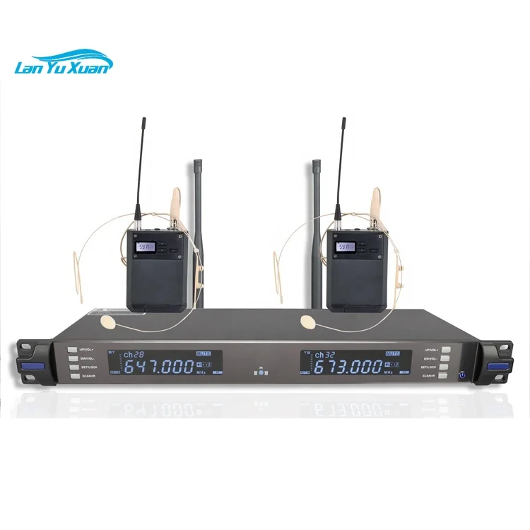 

K-450 UHF Wireless Microphone 2 Channel Professional Headset Wireless Mic