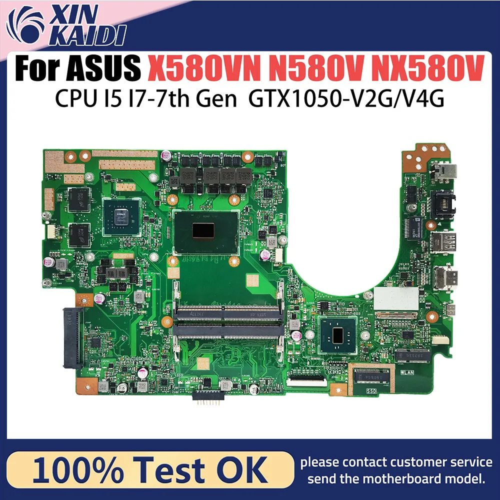 

X580VD Notebook Motherboard For ASUS X580VN N580V N580V NX580V FX580V M580V Mainboard I5 I7-7th CPU GTX1050 MX150 GPU DDR4