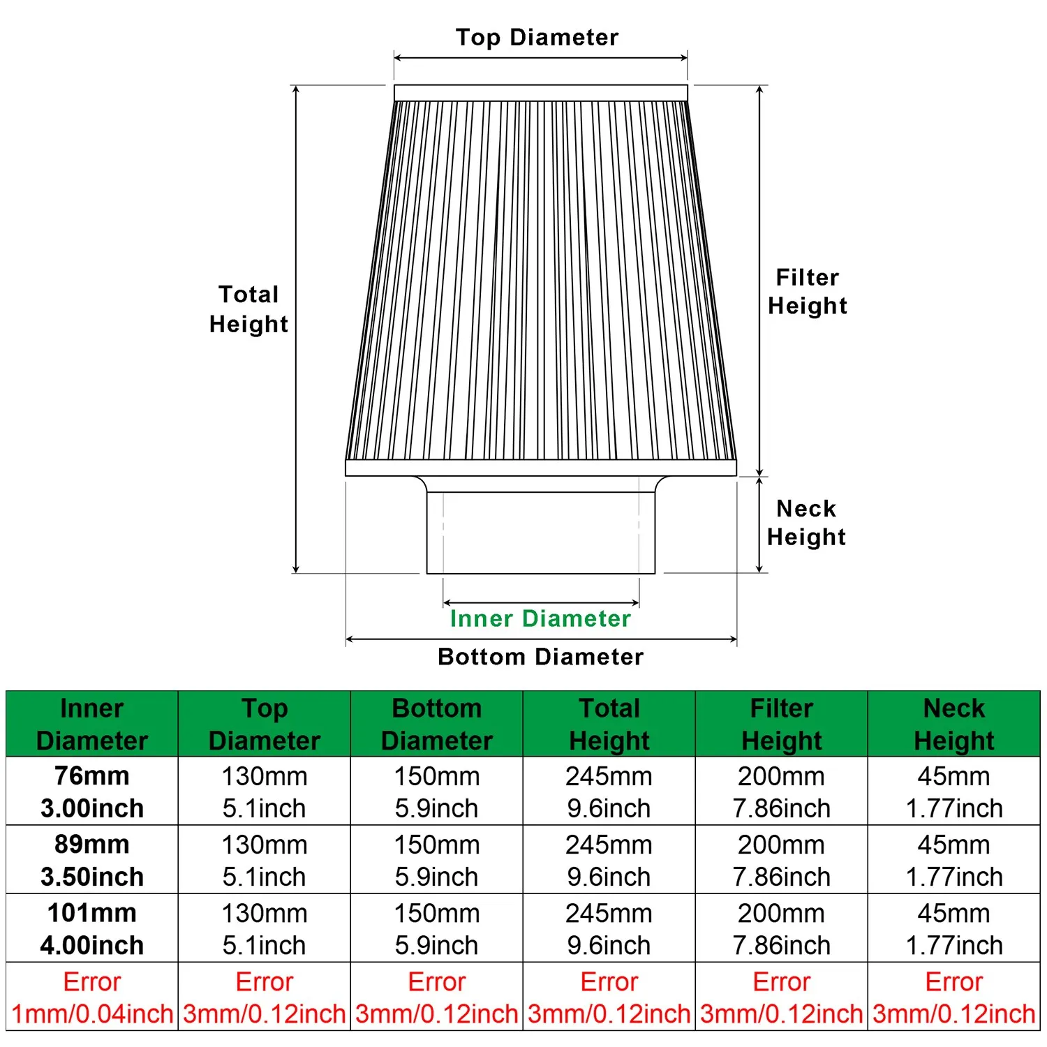 Car High Flow Air Filter 3