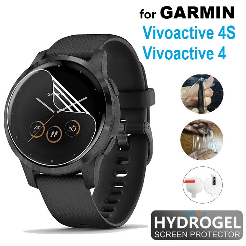 Película protectora de hidrogel de TPU suave, Protector de pantalla transparente HD para reloj inteligente Garmin Vivoactive 4 / Vivoactive 4S, 10 Uds.