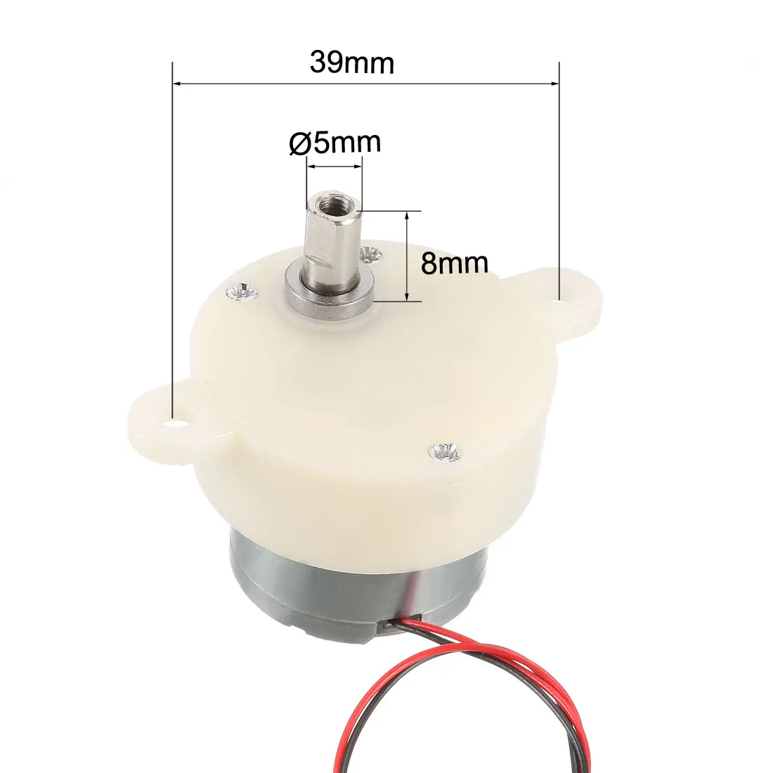 DC 6V 5RPM High Torque Rotary Speed Cylinder Shape Deceleration Reducing Motor, 2-Wire Connecting