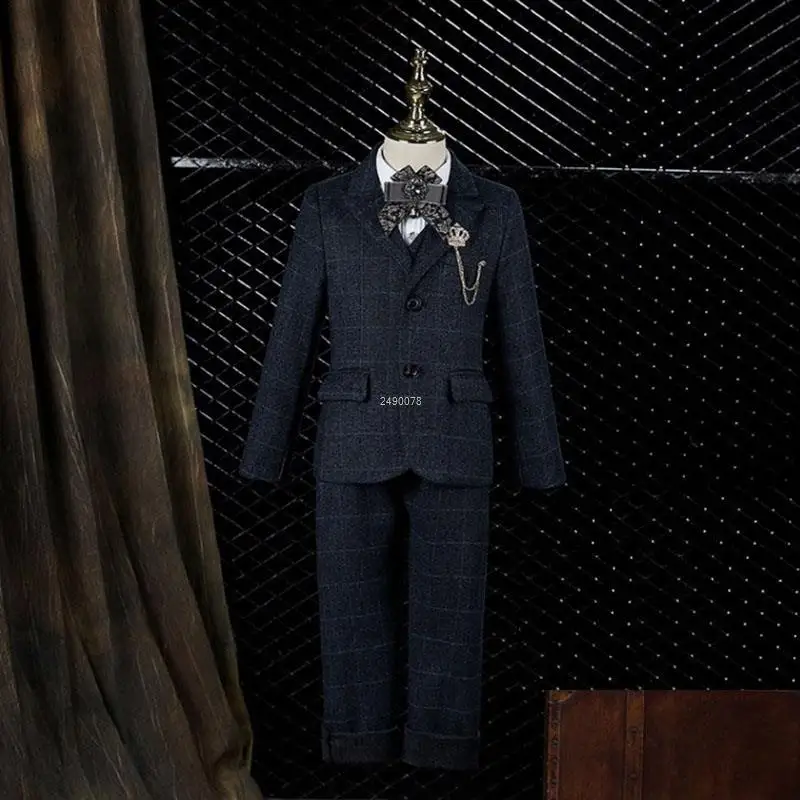 

Костюм для мальчиков на свадьбу, детский Роскошный жакет, брюки, костюм на день рождения, детское платье-смокинг для фотосессии, Детский костюм для представлений