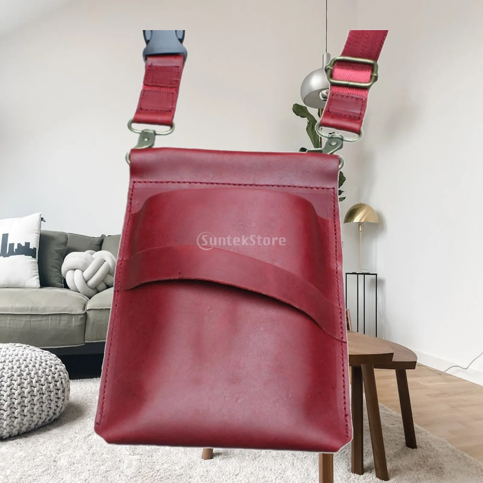 Hair Salon Accessories Waist Belt Bag PU Leather Tool Organizer with Multiple Pockets and Detachable Scissor Slot for Stylist