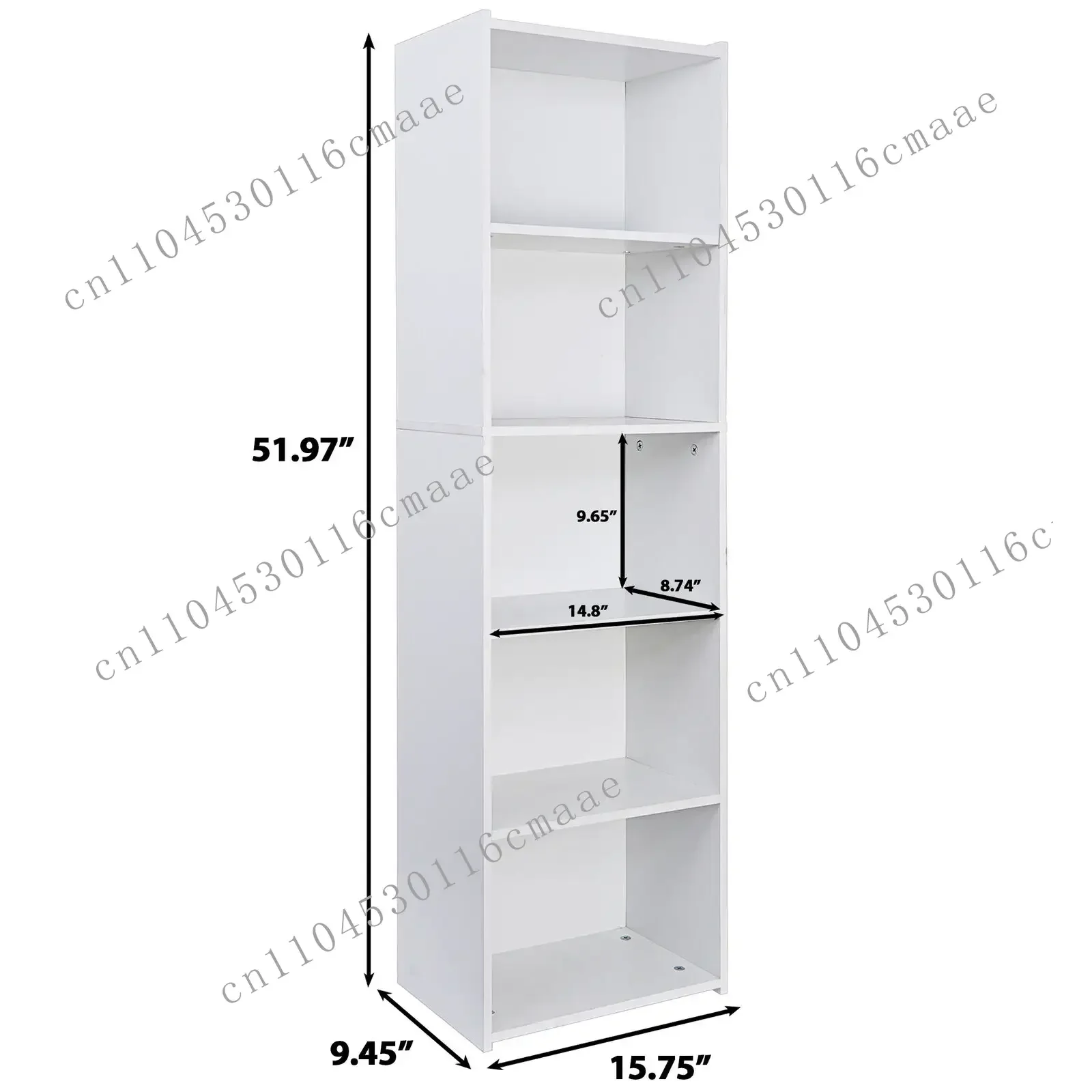

NEW 5 Shelves White Display Storage Cabinet Bookshelf for Home and Office Adjustable Shelf Storage Organizer White