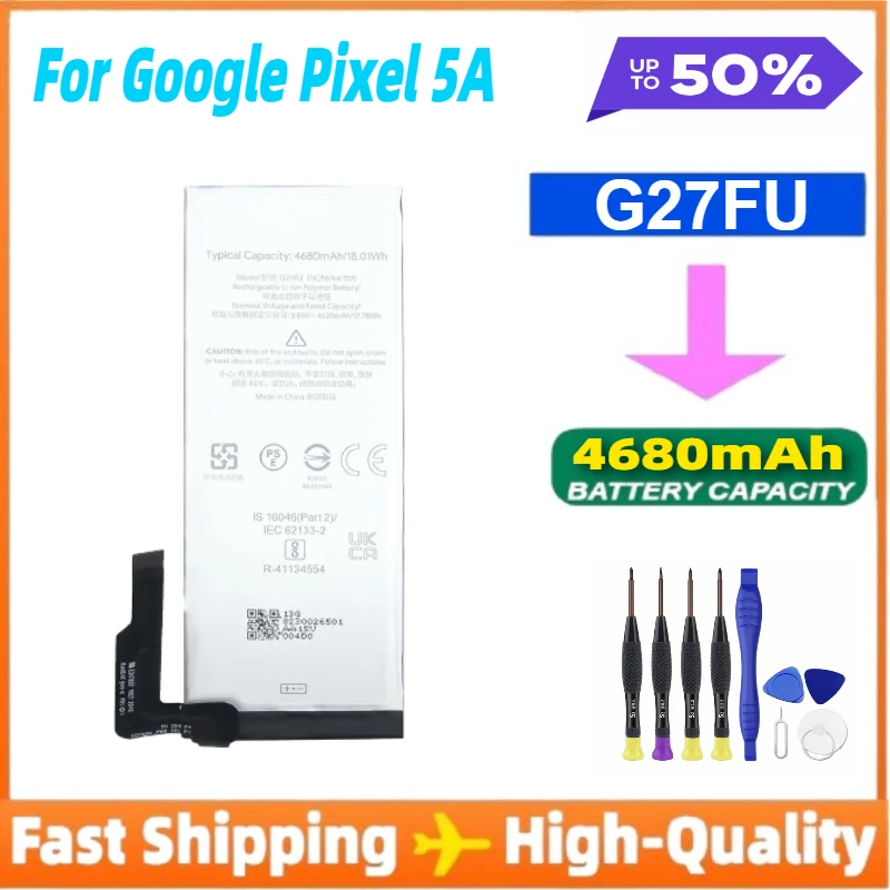 

Сменный аккумулятор G27FU для телефонов Google Pixel 5A/Pixel 5A 5G