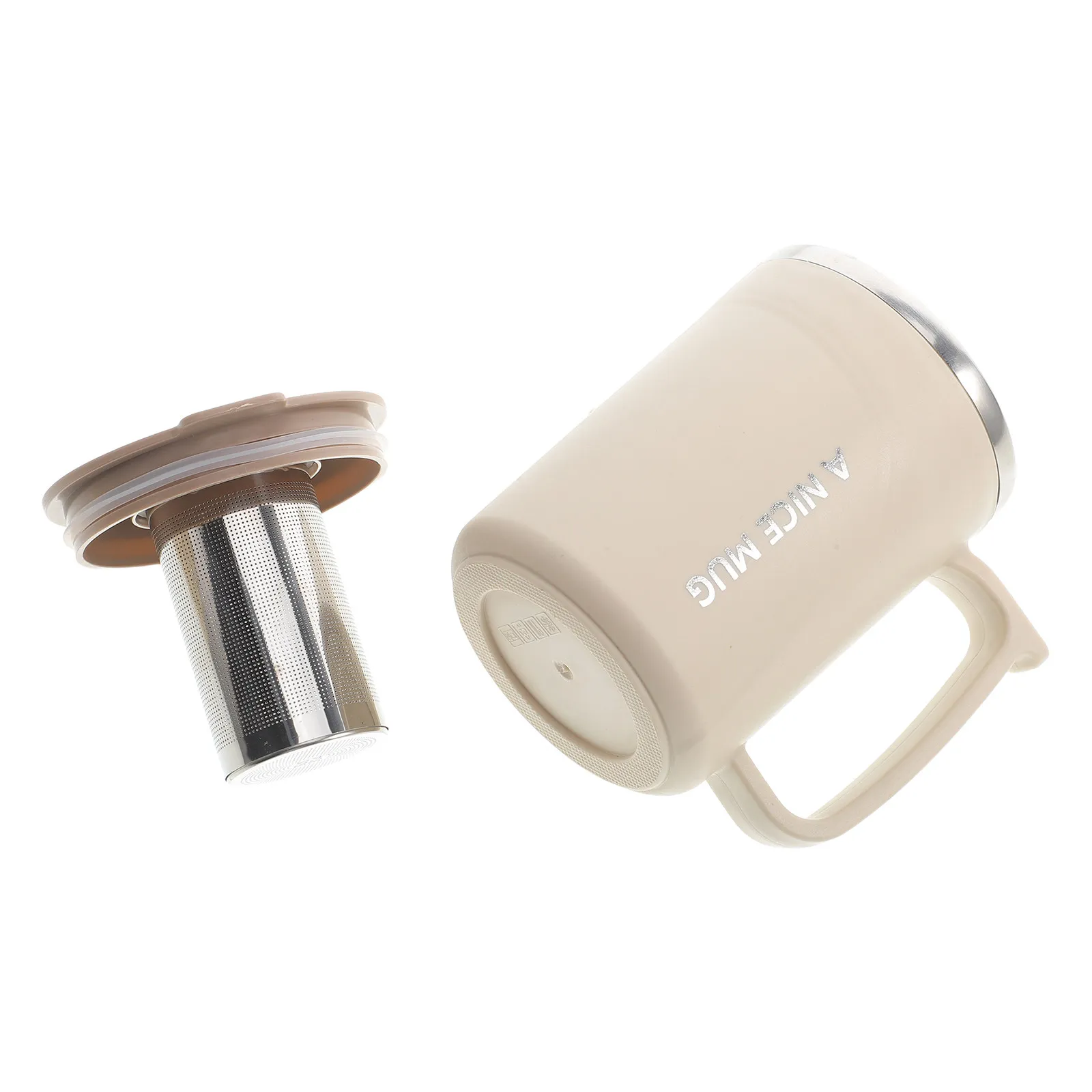Stainless Steel Tea Infuser Cup Double-layer Mug Insulated Handbag Coffee with Lid Travel