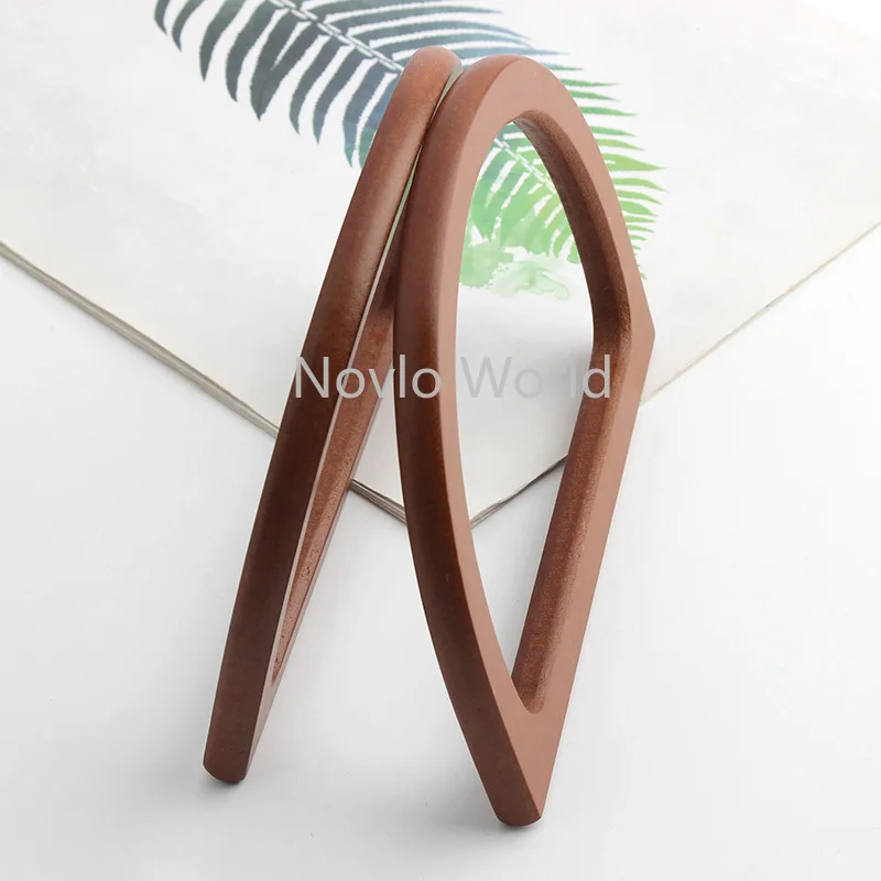 4-10pcs 15.5x12cm 2022 New Simple Camel Thin D Wood Handle For Fashion Woman Handbag DIY Bag Accessories