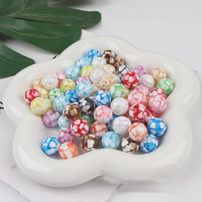 10pcs 16MM DIY Beads/Glitter Powder Effect/Resin Beads/Hand Made/Round Shape/Jewelry Findings & Components