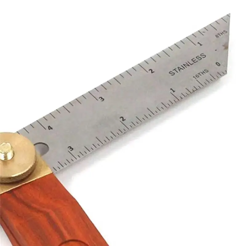 BAAJ-Angle Rulers Gauges Tri Square Sliding T-Bevel With Wooden Handle Level Measuring Tool Wooden Marking Gauge Protractor
