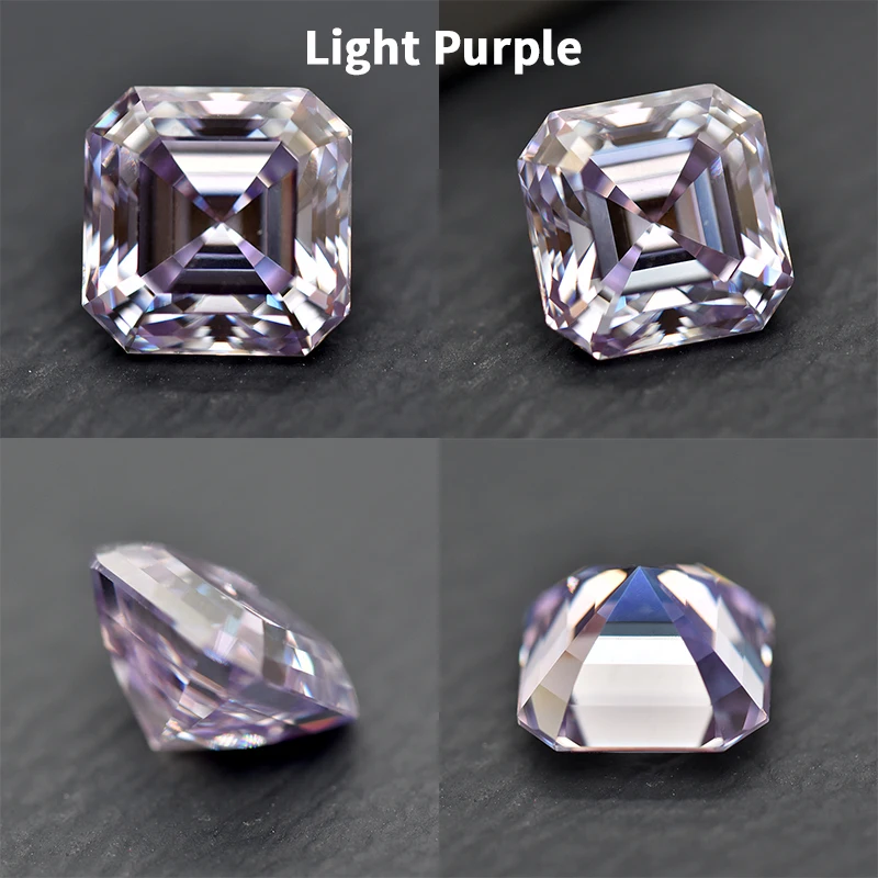 Moissanit-Losesteine, Asscher-Schliff, verschiedene Farben, VVS1, bestehen Diamanttester, Edelstein für DIY-Schmuckherstellung mit Zertifikat – Detail 14