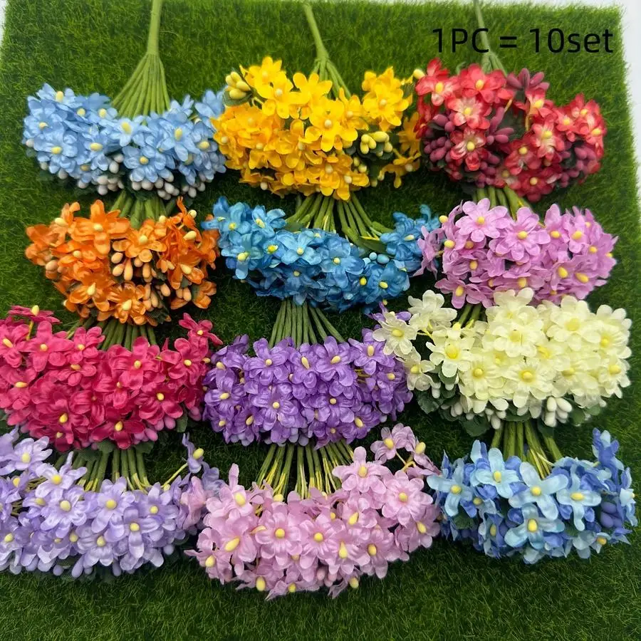 1/5/10/20/50/100pcs A Bundle of Small Berry Plum Handmade Flower Wreath Decoration Materials with 36 Artificial Plum Blossoms, S