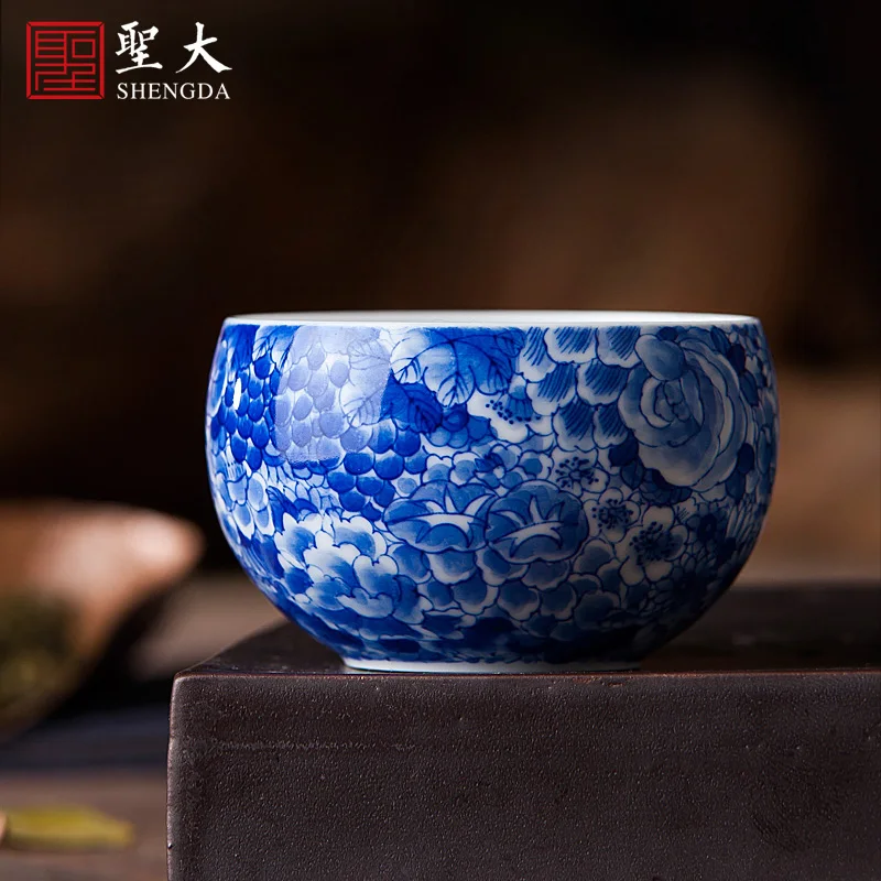 |cup hand-painted thousands sample tea cup flower small teacup full manual jingdezhen blue and white porcelain tea set