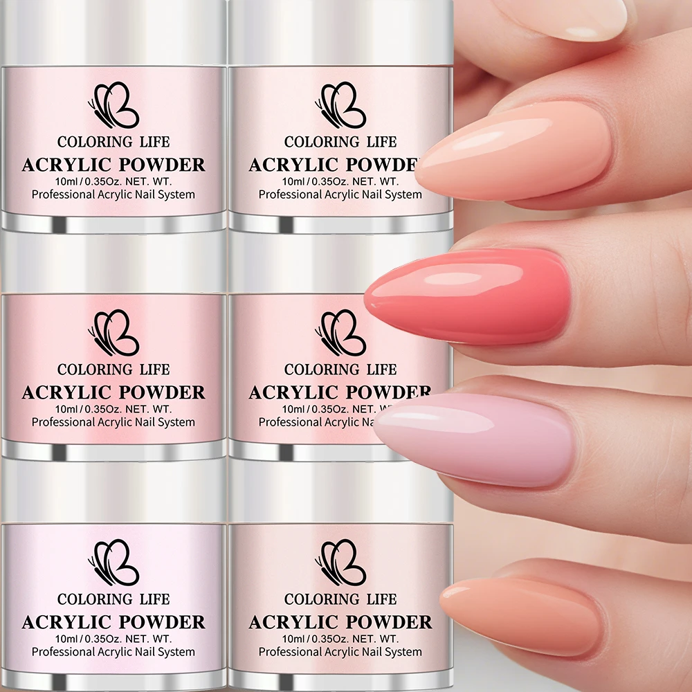 

Набор из 6 цветов: Профессиональная акриловая пудра для наращивания/диппинга/моделирования ногтей, пудра для маникюра, аксессуары для маникюра