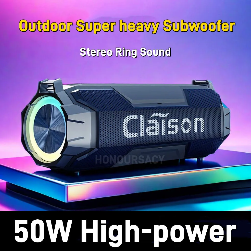 

50W High-power Bluetooth Speakers Portable Outdoor Subwoofer 3D Surround Sound System Support TF Card Voice Call Caixa De Som