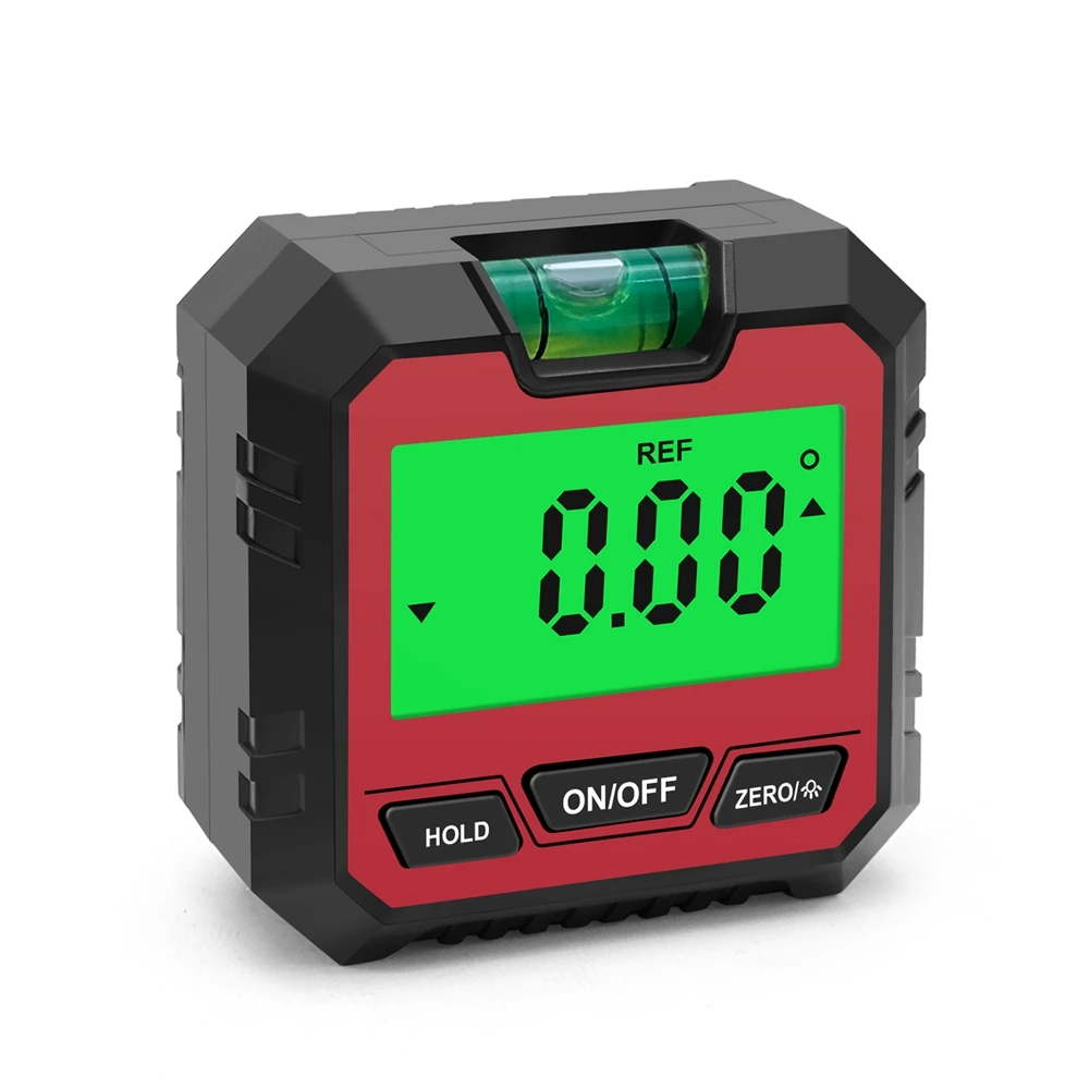 Precision Digital Inclinometer Electron Goniometers Magnetic Base Digital Protractor Angle Finder Bevel Box -Red