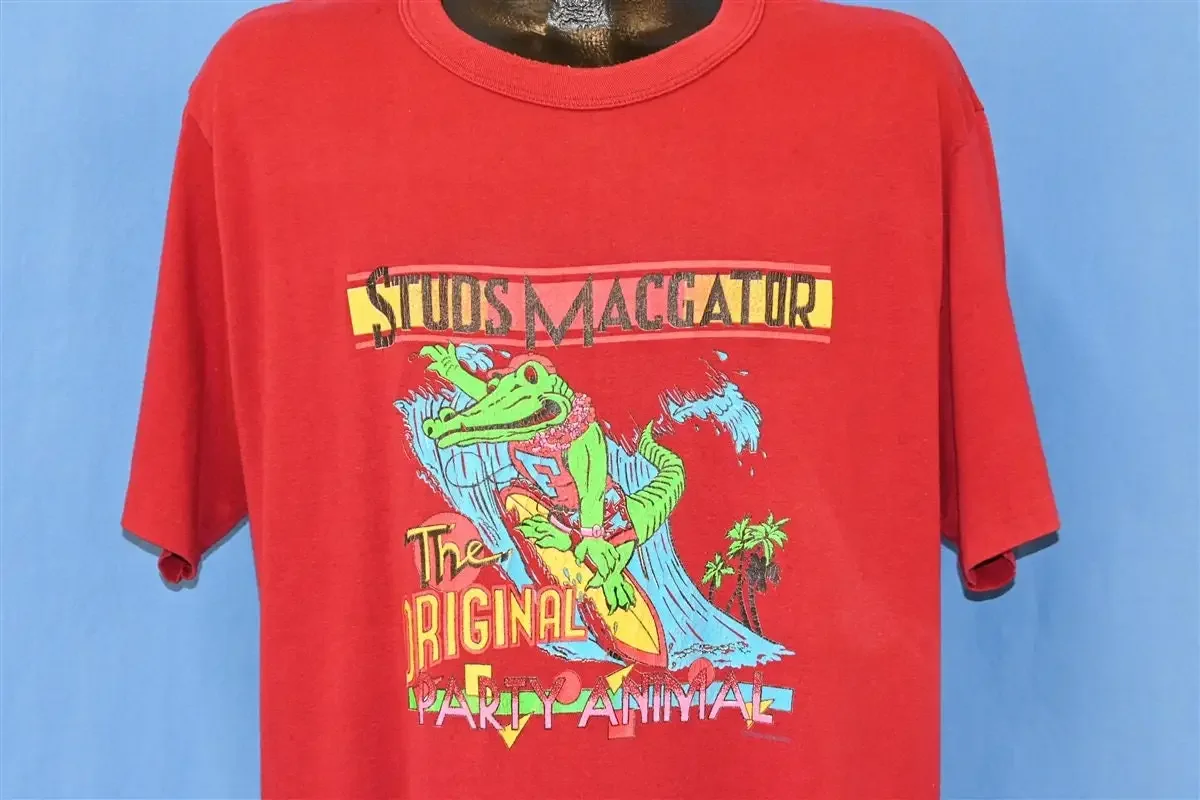 80s Studs MacGator Original Party Animal Beer Mascot Spoof Funny T Shirt Extra Large