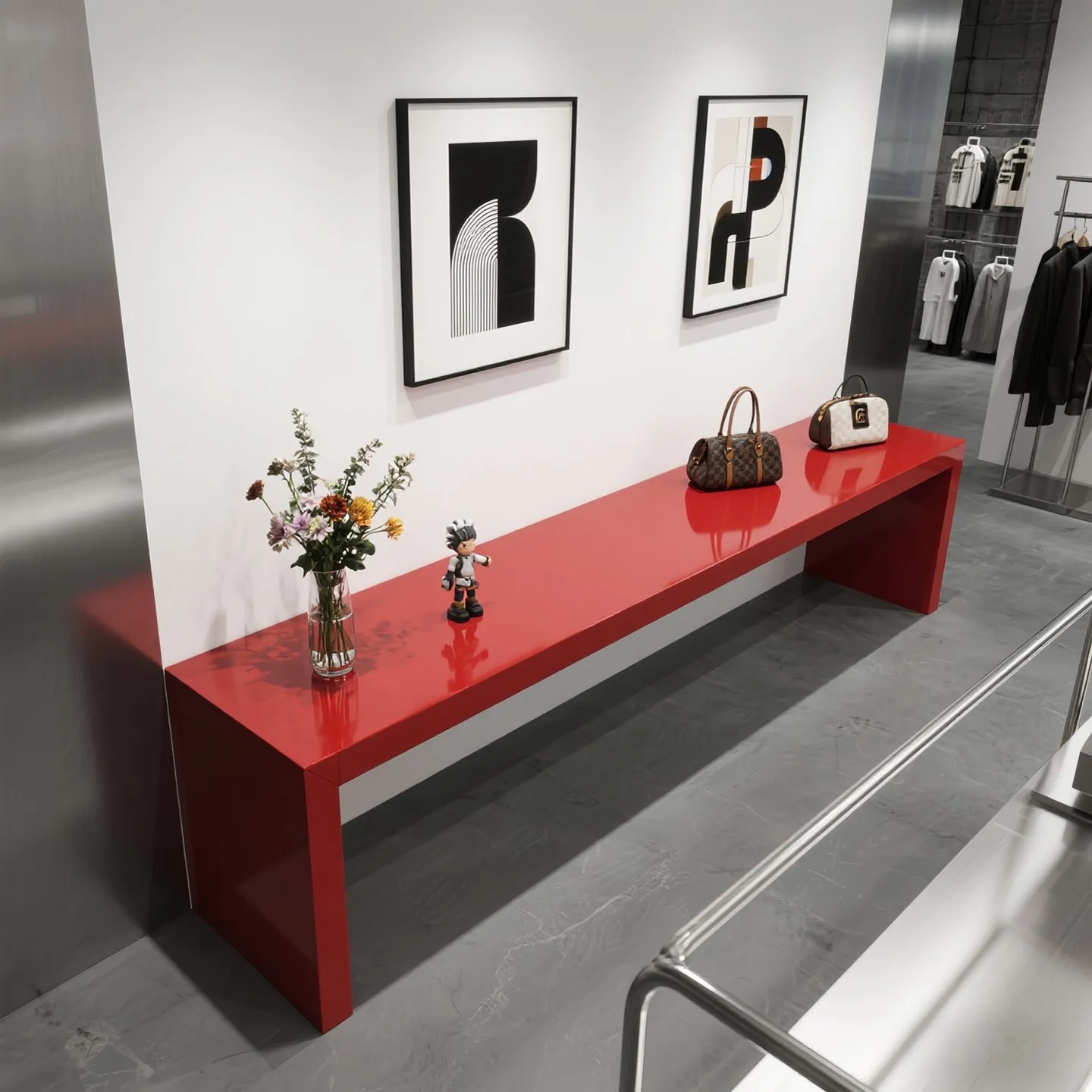 Nakashimadai Red creative water platform Internet celebrity store Display table Shoe store Women's clothing store