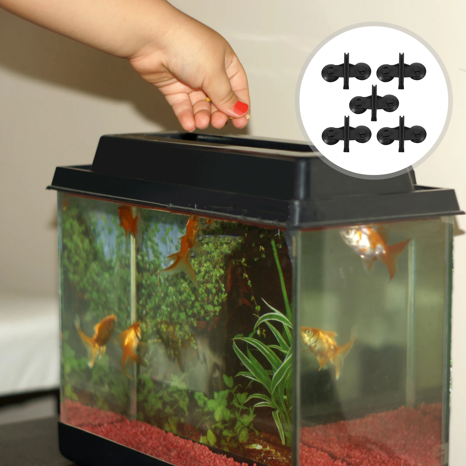 

5 Pcs Glass Clip Suction Cup Breeding Multi Purpose Clips Fish Tanks Cups Aquarium Accessories Clear Isolation Net