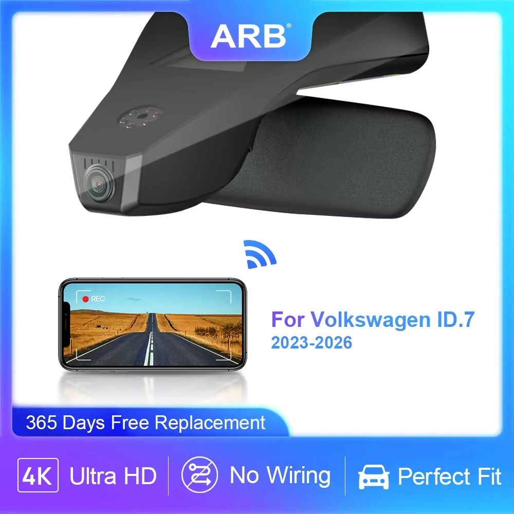 Cámara de coche OEM LOOK para VW Volkswagen ID.7 2023 - 2026, ARB 4K 2160P cámara de salpicadero de vehículo de estilo Original de fábrica perfecta