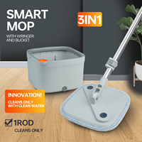 Spin Mop with Bucket Set with 4 Replaceable Mop Pads Home Cleaning Wet and Dry Mop Household 360 Flat Floor Mop and Bucket Set