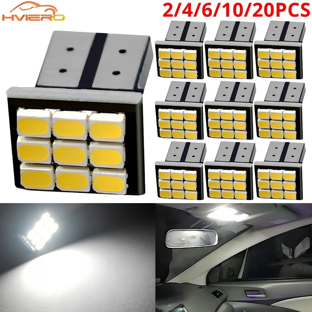 

2/4/6/10/20Pcs Car Parking Lights Side Bulbs Led T10 1206 9smd Auto Marker Bulb Interior Domes Clearance Light LED Reading Lamp