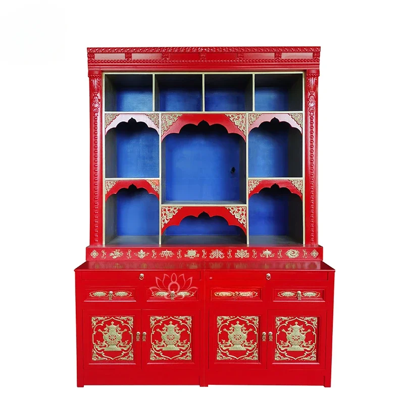 

Chinese Style Clothes Closet Buddha Cabinet Worship God Shed Solid Wood Tibetan Tantric Altar Cabinet furniture