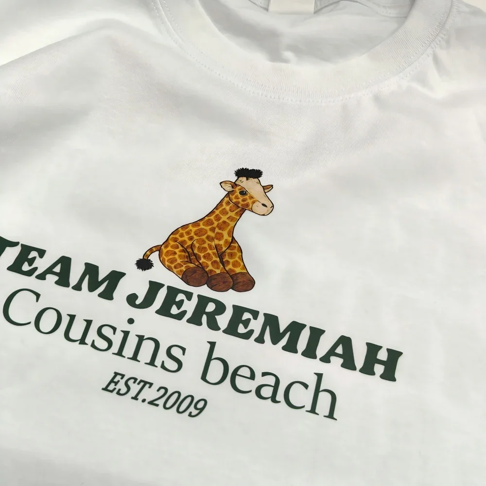 تي شيرت نسائي جميل على الوجهين من الصيف تي شيرت للشاطئ تي شيرت فريق كونراد بطن إرميا قميص سوف نصل على صيف دائمًا